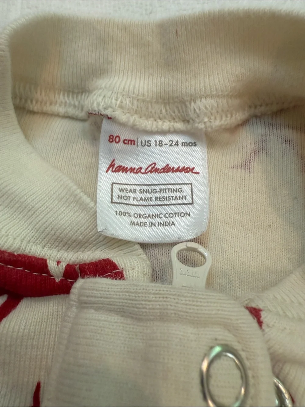 Hanna Andersson Scandi Deer Sleeper Christmas Pajamas Size 80 18-24 Months